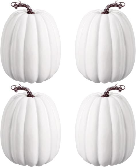 large white artificial pumpkins